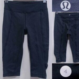Lululemon Wunder Under Crop 4 XS Woman's Gray Blue Leggings Skinny Pants